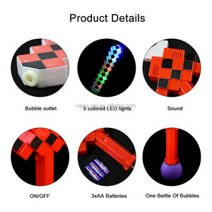 LED Light-Up <span class=keywords><strong>Pixel</strong></span> Sword Toy Unisex Kids Nuevo diseño Flashing Plastic Bubble Sword - Product Image 6