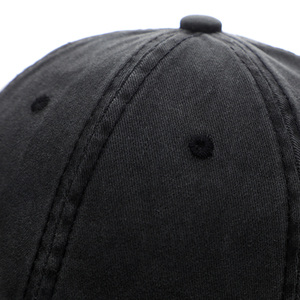 High Quality 100% Cotton Acid Wash Vintage 6-Panel Curved Dad <b>Hat</b> Embroidery Black Baseball Cap Men Custom Logo Casual Scene - Product Image 4