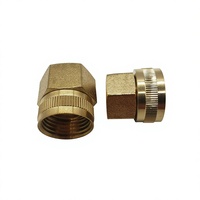 Raccords de tuyau d'arrosage à connexion rapide, de haute qualité, en laiton forgé, à tête hexagonale, plaqués, femelles, 3/4"FHT X 1/2"NPT