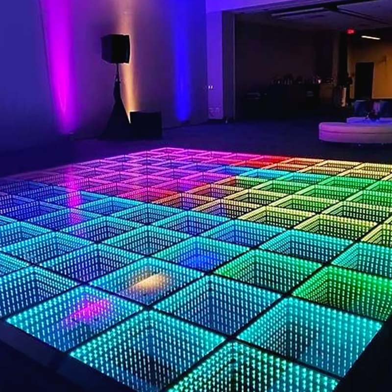 Free Shipped 48H Game LED Dance Floor Moving Lights RGB/Red/Blue/Green/Yellow 8CH DMX512/Wireless Control IP54 Rated Customized