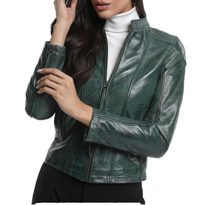 Chaqueta de Cuero Genuino de Oveja para Mujer, Modelo 2026, Otoño-Invierno, Negra, Corta, Versátil, con Capucha, Elegante - Product Image 2