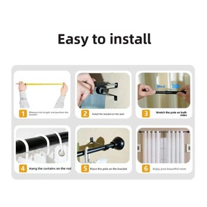 Tringles à <span class=keywords><strong>Rideaux</strong></span> Perforées Modernes <span class=keywords><strong>de</strong></span> Luxe en Fer Thermolaqué, Robustes, Durables, Réglables et Silencieuses – Vente Directe Usine - Product Image 5
