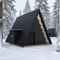 Cabane préfabriquée haut de gamme S780 en forme de A pour projets de logement panoramique en bord de mer et sur route, fournie directement par l'usine