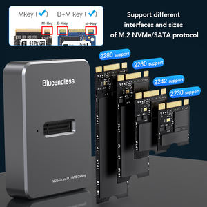 Blueendless <span class=keywords><strong>M</strong></span>.2 NGFF SSDケースアルミケースUSB3.1タイプC PCIE & SATA SSDエンクロージャーUSB-C M2 NVMEデュアルプロトコル<span class=keywords><strong>M</strong></span>.2 SSDケース - Product Image 5