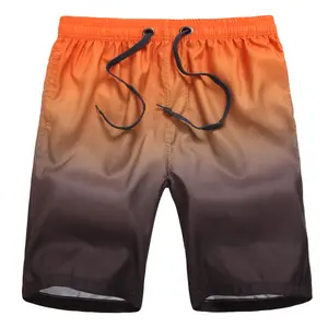 Groothandel Voorraad Strand Shorts Polyester Heren Hardloopshorts Met Gradiënt Kleur Sublimatie Custom Mesh Shorts 5 Inch Naad