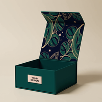 Boîte cadeau en papier magnétique noire avec logo personnalisé Boîtes d'emballage rigides et pliantes recyclables avec couvercle magnétique Boîtes cadeaux pliantes