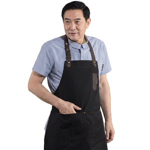 For Waiter Chef Twill Adjustable Bib <b>Apron</b> Multi Pockets High Quality Poly Cotton Black Restaurant <b>Kitchen</b> <b>Apron</b> - Product Image 2