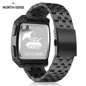 NORTH EDGE <span class=keywords><strong>2022</strong></span> Reloj digital para hombre Retro Industrial Metal Estilo Impermeable 50M Relojes deportivos para hombres Hora <span class=keywords><strong>mundial</strong></span> reloj de hombre - Product Image 2
