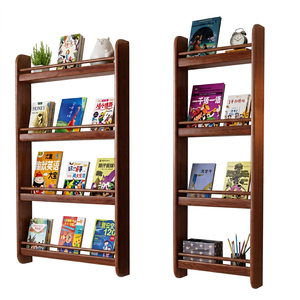 Modern Wood Ladder Bookshelf 4-Tier <b>Wall</b> <b>Mount</b> Space Saving Storage Unit For Home Office Living Room Furniture - Product Image 1