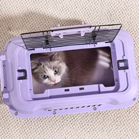 Cage de transport de luxe pour chien et chat à deux portes, approuvée par les compagnies aériennes, sans roues
