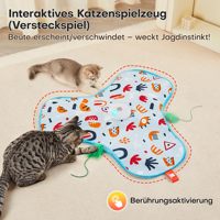 Jouet interactif intelligent rechargeable pour chat avec motif floral, son de souris à induction tactile, pour l'exercice des animaux de compagnie en intérieur