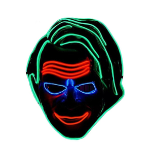 Máscara de Payaso con <span class=keywords><strong>Pelo</strong></span> Verde, Máscara de Halloween con Luz Fría Iluminada para Hombres y Mujeres, Fiesta de Disfraces, Baile de Fantasmas - Product Image 5