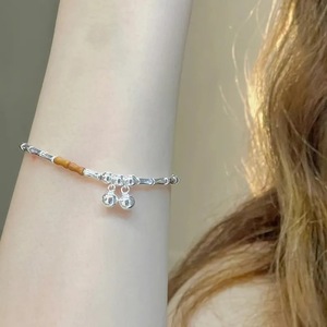 Bamboo Joint Olive Pit <b>Bracelet</b> With Bell <b>Charm</b> Tibetan <b>Silver</b> Women's Jewelry Gift Accessory - Product Image 4