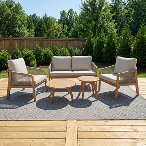 Luxury Contemporary Foldable Acacia Wood Eco-friendly Teak Wood Frame Outdoor Furniture Set Garden Sofa Dining Table Chair for - Product Image 1
