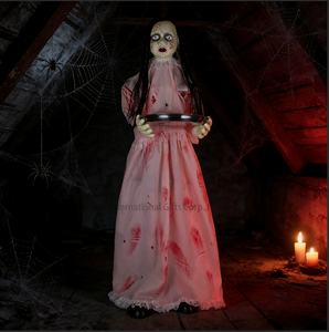 Nuova Decorazione <span class=keywords><strong>Halloween</strong></span> 2026 - Fantasma da Esterno con Effetto Sonoro Horror, Testa Oscillante Controllata dalla Voce e Luci Decorative - Product Image 3