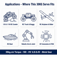 Servomoteur numérique 30KG à couple élevé, engrenages métalliques, 180 degrés, programmable HV pour RC Crawler, Buggy, Bateau, Robot, Kit DIY
