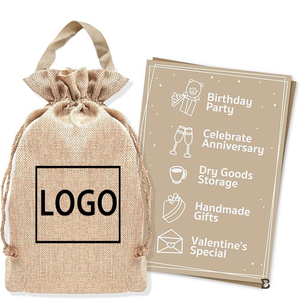 Bán buôn thanh lịch màu nâu nhỏ Vải Bố túi dây kéo Pouch quá khổ Hữu Cơ linen dây kéo túi với biểu tượng tùy chỉnh thấp moq - Product Image 3