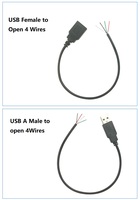 EternalStarCable Personnalisable USB 2.0 AM Câble d'extrémité nue PVC 3A Charge rapide Multifonction Échantillon gratuit Cordon de câble de charge d'alimentation
