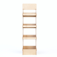Fabricant de présentoirs à épices en bois sur mesure pour supermarchés, présentoir à épices sur pied à 4 niveaux avec rebords de catégories et en-tête avec logo