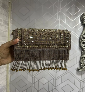 Nouvelle conception, sac à main de soirée de luxe fait main pour femmes, pochette en coton imperméable grande capacité portable avec bouton - Product Image 5