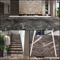 Marbre noir de luxe avec veines d'or dalles pour carreaux de sol comptoir de cuisine panneau mural escalier en marbre meubles de maison Table à manger