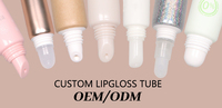 Volume personnalisé en plastique Squeeze Lipgloss Tubes Private Label DIY Cute Keychain Lip Balm Packaging Lipstick Charm Accessories
