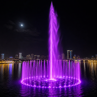 Fontaine à jet d'eau super haute pression programmable avec laser RGB grand format, IP68, en acier inoxydable 304, contrôle IA, CE RoHS, OEM, pour lacs, parcs, hôtels, extérieur