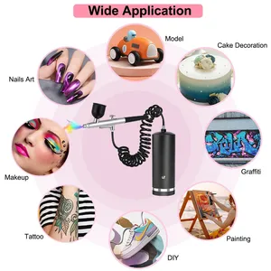 Nail Airbrush Portable Airbrush With Compressor Painting Air Brush Mini Compressor Paint gun For Nail Art Paint Crafts Modeling - Product Image 2