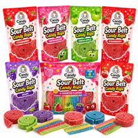 OEM Zure Snoepjes Fruit Gummy Roll Candy Zure Gummy Kauwstrips Snoep Bulk Groothandel Aangepaste Private Label Verpakking