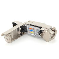 Connecteur RJ45 plaqué or KRONZ, oblique 4/8 broches, câblable sur site, boîtier métallique IP20, ensemble fiche et prise
