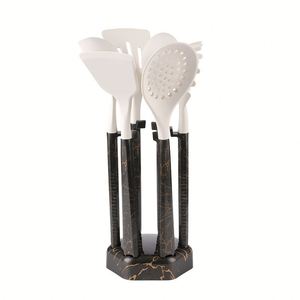 Ensemble d'ustensiles de cuisine antiadhésifs en silicone de qualité alimentaire, 7 pièces, spatules, cuillères, louche, support, lavable au lave-vaisselle, couleur personnalisable - Product Image 2