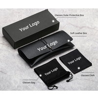 Boîte à lunettes noire Estuche De Gafas Accessoires pour lunettes de soleil avec logo personnalisé Pochette pour lunettes de soleil de poche Étui à lunettes