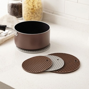 Creative Round Shape Silicone Heat Resistant Counter <b>Mats</b> for Tables Countertops Spoon Rest and <b>Large</b> Coasters - Product Image 1