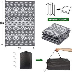 Alfombras de Patio Resistentes a las Manchas, Antideslizantes, Aptas para Mascotas, de PVC y Polipropileno Impermeables, Alfombra Lavable para Interiores/Exteriores - Product Image 2