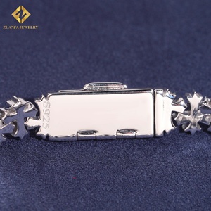 Lab Grown Diamond Bracelet Popular 8.5mm Cross Cuban <b>Chain</b> Cuban Link <b>Chain</b> Necklace Bracelet Men <b>Iced</b> <b>Out</b> Diamond 925 - Product Image 5