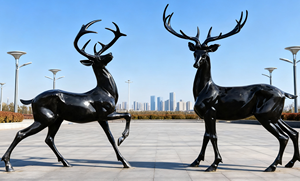Bán Buôn Trừu Tượng Màu Đen Thép Không Gỉ Hươu Bức Tượng Tùy Chỉnh Màu Sắc Kim Loại Nghệ Thuật Điêu Khắc Cho Ngoài Trời Vườn Công Viên Trang Trí Nội Thất - Product Image 5
