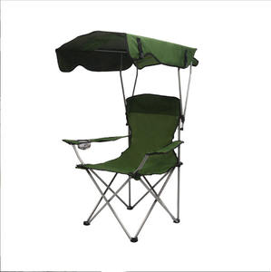 Silla de Playa Plegable Portátil con Toldo y Logotipo Personalizado para Niños y Adultos - Metal Resistente para Uso en Exteriores y Playa - Product Image 1