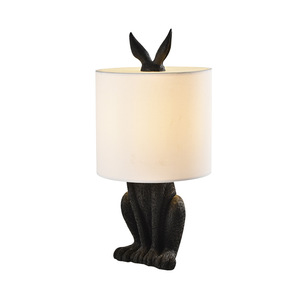 Nordic Modern and Simple Creative Design Bedroom Bedside <strong>Table</strong> Lamp Masked Rabbit Resin European American Standard Decoration - Product Image 5
