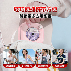 Portable Neck Fan Dual Turbine Bladeless Brushless Motor Type C Rechargeable Pink Wearable Cooler For Outdoor Use - Product Image 4