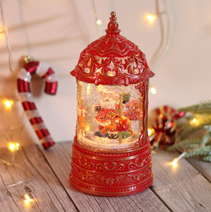 2025 adornos navideños ABS clásico europeo <span class=keywords><strong>castillo</strong></span> forma Santa Claus <span class=keywords><strong>Navidad</strong></span> agua USB lámpara de viento - Product Image 6