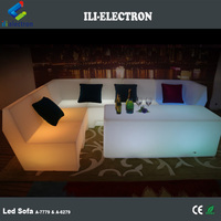 Télécommande, lumières RGBW à changement de couleur, mobilier de luxe, ensemble de canapés, bar de nuit, lumière LED en plastique, canapé de loisirs