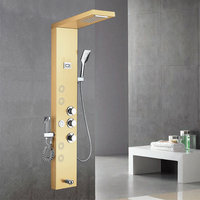 Panel de Ducha Inteligente con Pantalla LED Digital, 6 Funciones, Moderno, de Acero Inoxidable 304, con Jets de Spa en Cascada, para Baño