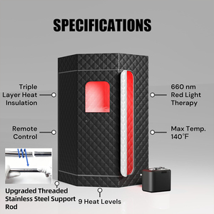 Sauna de Luz Roja con Vapor de 3L, Bañera de Hielo para Terapia de Frío, Sistema de Sauna Inteligente y Terapia de Frío para Deportistas y Adultos en Casa - Product Image 6