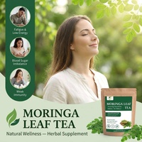 Sachets de thé aux feuilles de Moringa Marque Blanche pour le soutien immunitaire et la vitalité antioxydante, Infusion naturelle à base de plantes, 30 unités, Vente en gros OEM