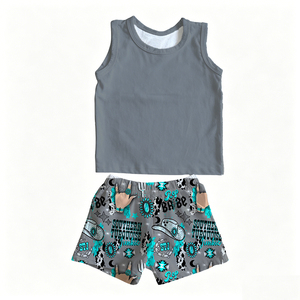 Conjuntos <span class=keywords><strong>de</strong></span> <span class=keywords><strong>Ropa</strong></span> para Niños Populares <span class=keywords><strong>de</strong></span> Alta Calidad, Sin Mangas, ODM, Personalizados con Estampado Occidental, <span class=keywords><strong>de</strong></span> Bambú/Algodón, Casuales <span class=keywords><strong>de</strong></span> Verano para Niños - Product Image 4