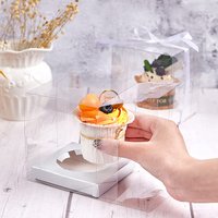 Support à Cupcake Individuel Récipient à Cupcake Transparent Muffin Cupcake Box Boîte Cadeau pour Gâteau de Boulangerie Alimentaire