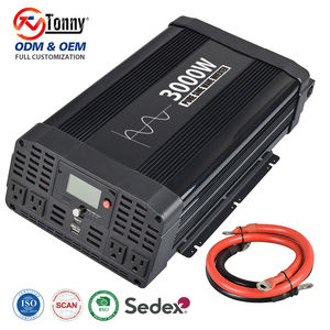 Heavy Duty 3000W <strong>DC</strong> <strong>to</strong> AC Power Inverter 12V/24V 120V Pure <strong>Sine</strong> <strong>Wave</strong> for Automotive Boat Camping Industrial Use - Product Image 1