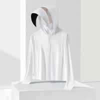 Veste courte à capuche avec visière amovible pour femme, en matériau de qualité supérieure, légère et confortable, protection solaire UPF
