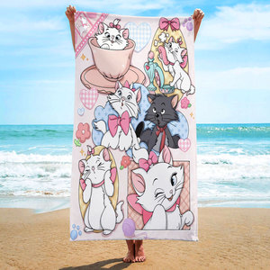 ผ้าเช็ดตัวลายการ์ตูนแมวมารีน่ารักสำหรับเดินทางช่วงฤดูร้อน ผ้าไมโครไฟเบอร์แห้งเร็ว ป้องกันทราย  พร้อมสกรีนโลโก้ตามสั่ง - Product Image 2