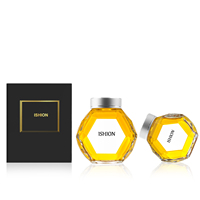 Pot de miel vide recyclable 200ml 400ml 750ml ménage doux miel liquide clair rond en verre avec couvercles